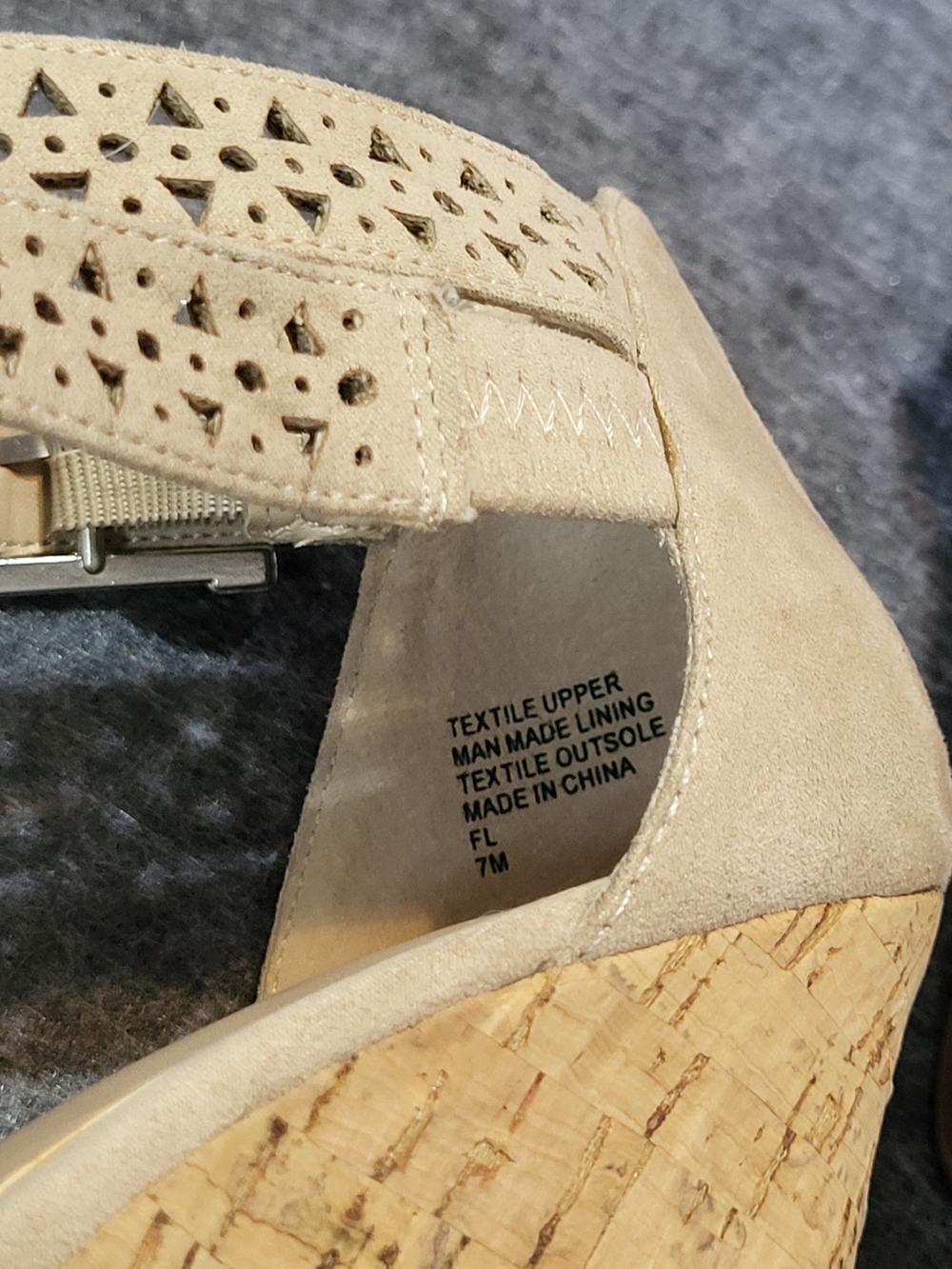 Charles by Charles David Beige Laser-Cut Wedge Sandals - Picture 6 of 6